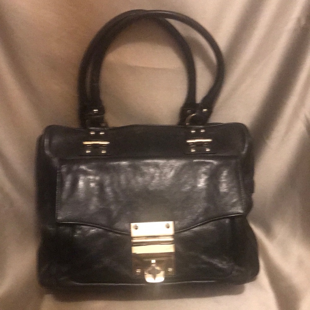 Alexis Hudson Black Leather Business Bag